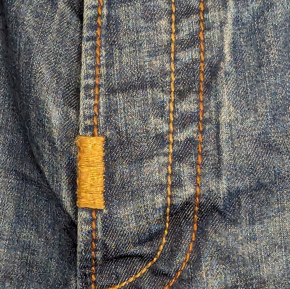 Rare Rivet De Cru Y2K Baggy Button Fly Distressed Jeans 44x32 Approximately - Picture 5 of 16